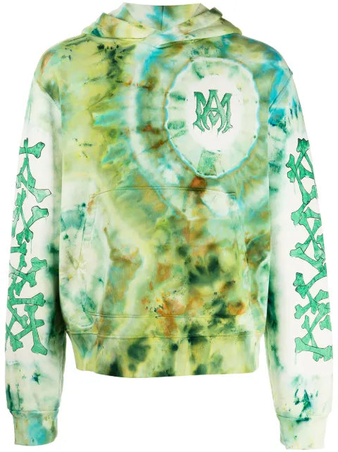 AMIRI tie-dye logo-print cotton hoodie