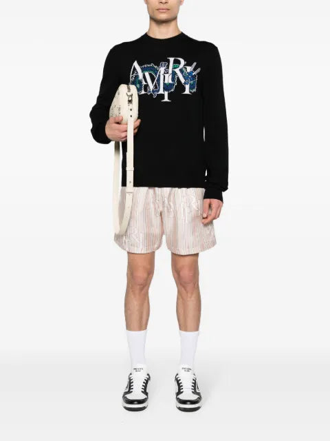 AMIRI logo-jacquard wool-blend jumper
