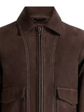 Manière De Voir Vince - suede contrast stitch jacket - brown