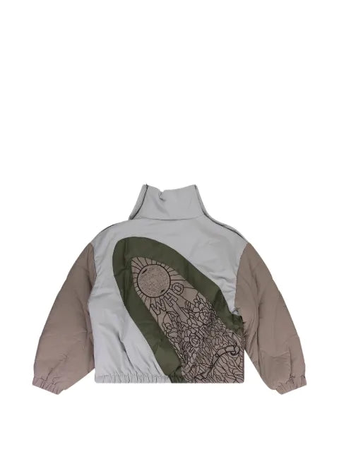 Who Decides War diagonal glass puffer jacket