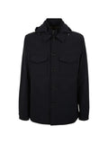 Moorer hooded button-up jacket