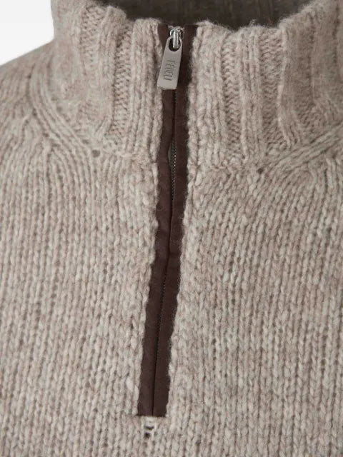 Fedeli quarter-zip ribbed-knit sweater