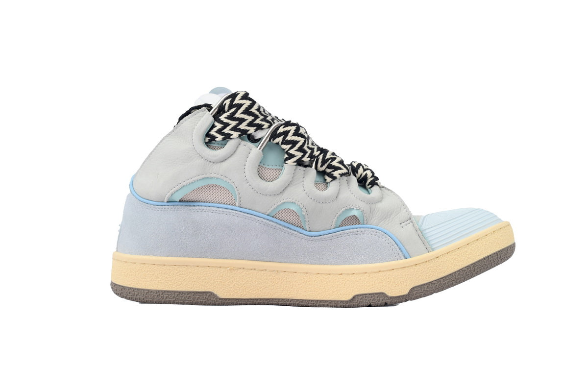 Lanvin Leather Curb Sneaker Pale Blue FM-SKRK11-DRA2-A21 / FU-SKDKS12-DRA2-P25-21