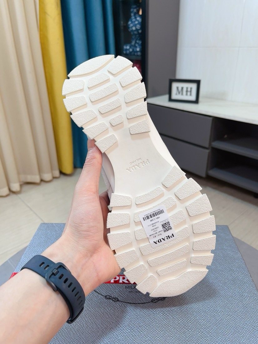 Prada Men's Mesh Panel Lug Sole Sneakers