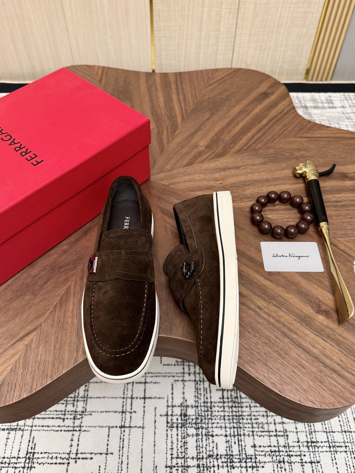 Salvatore Ferragamo Men's Strap-Detail Slip-On Shoes