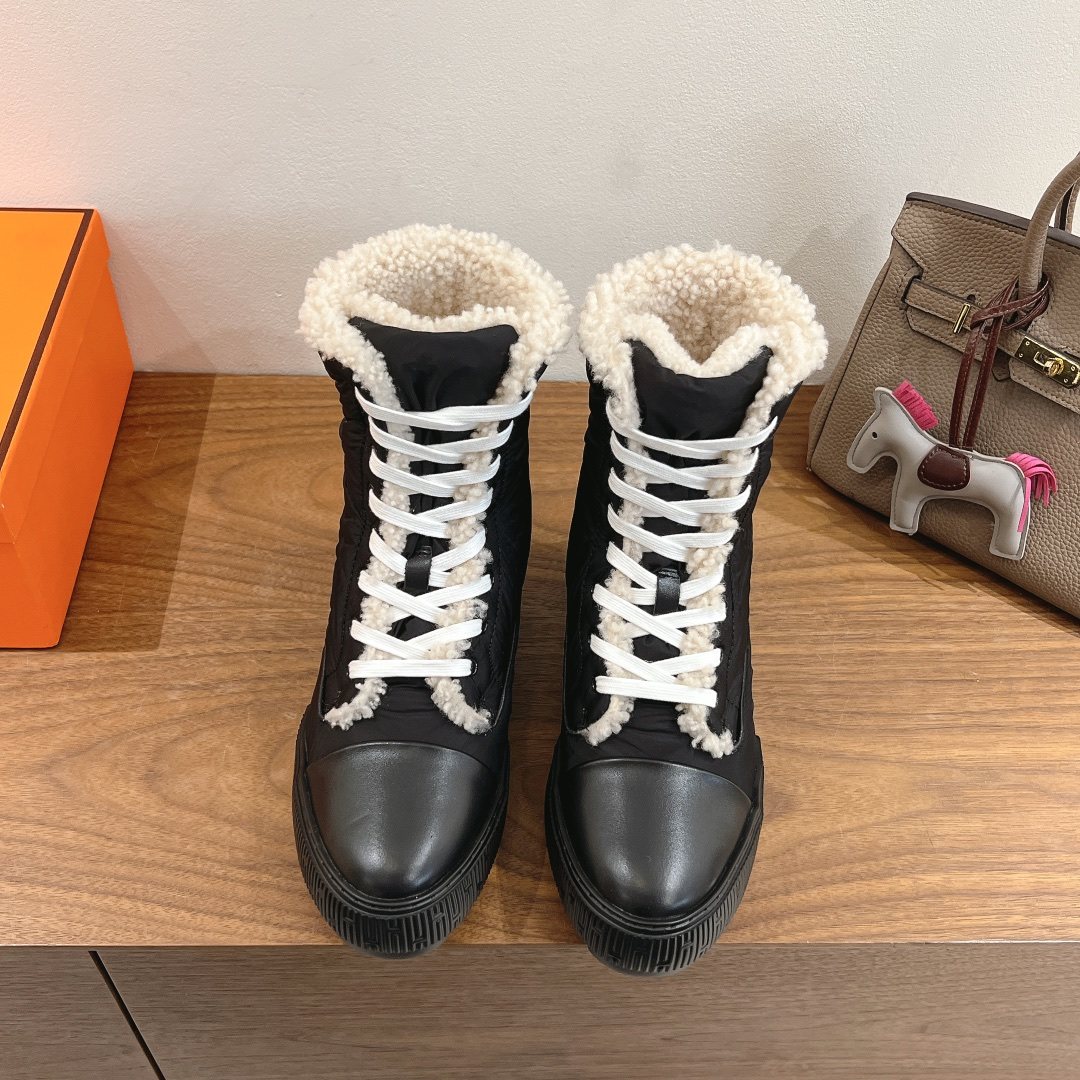 Hermès Lace-Up Mid-Calf Boots